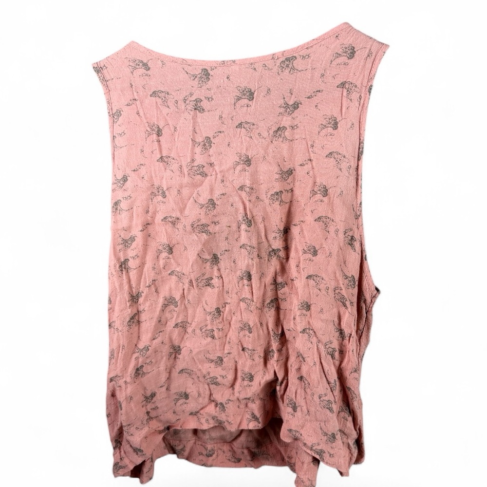 Free People Coral Orange Blouse with Front Cut-Out - Picture 3 of 7